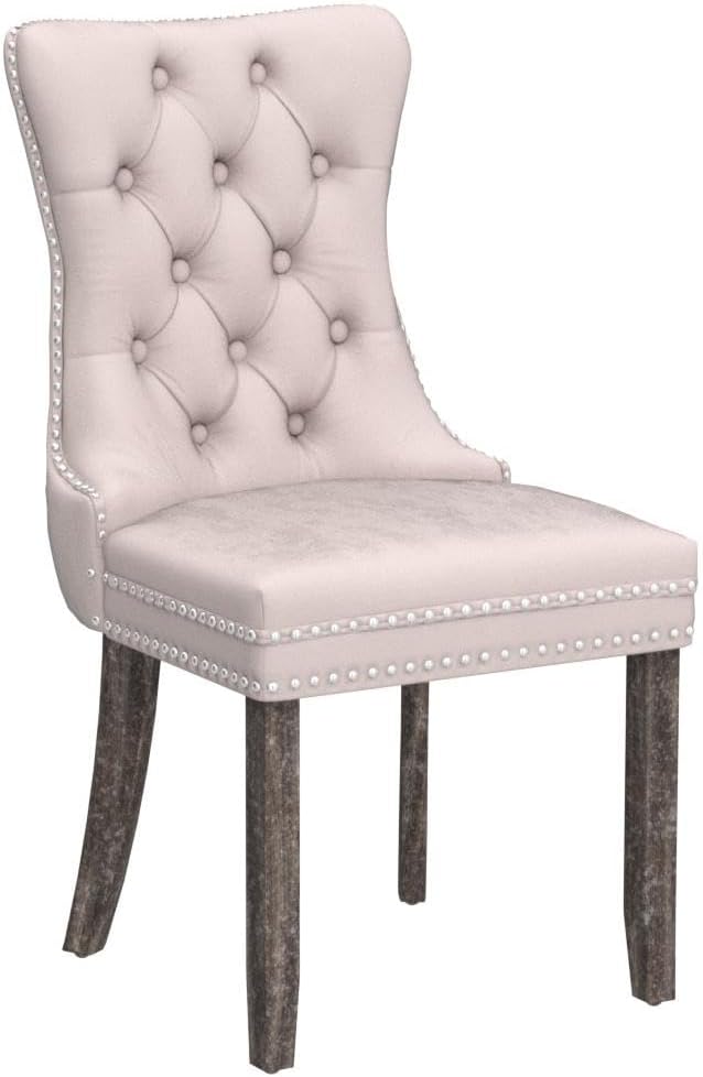 KCC Velvet Dining Chairs Set of 4, Upholstered High-end Tufted Dining Room Chair - Image 5