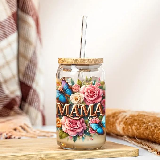 4pcs Mother's Day Series Design UV DTF Cup Wraps Winter UV DTF Transfer Sticker - Image 3