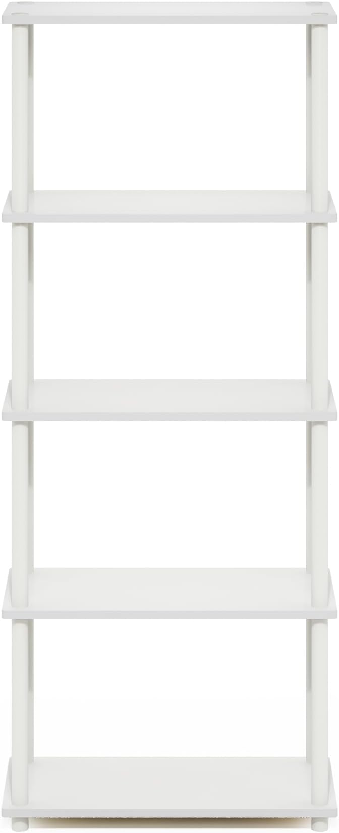 Furinno TURN-N-TUBE Storage Shelves, 5-Tier Book Shelf, Corner Shelf, Toolless - Image 6