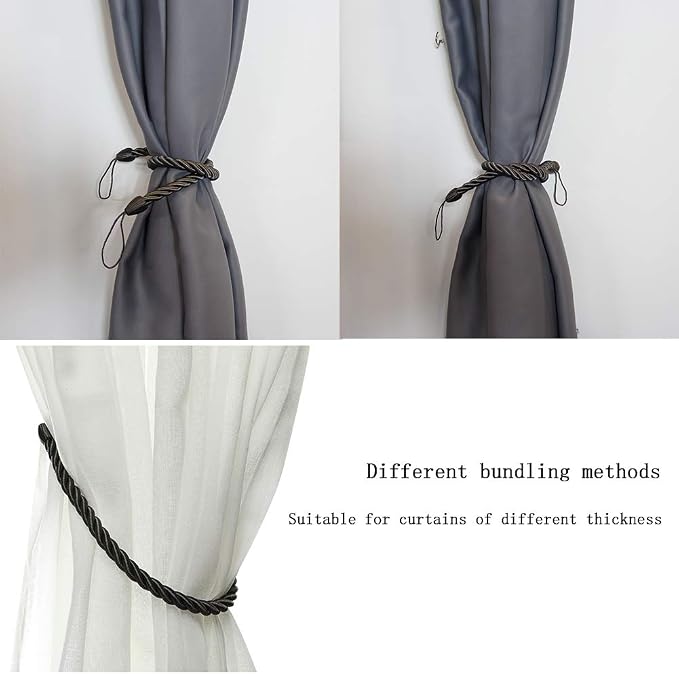 BEL AVENIR Curtain Ropes Tiebacks Tie-Backs, Curtain Handmade Holdbacks - Image 5