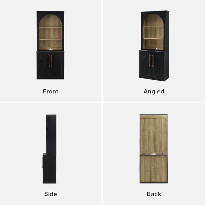 mopio Blake Tall Display Cabinet, Kitchen Buffet Pantry Cupboard, Trophy - Image 6