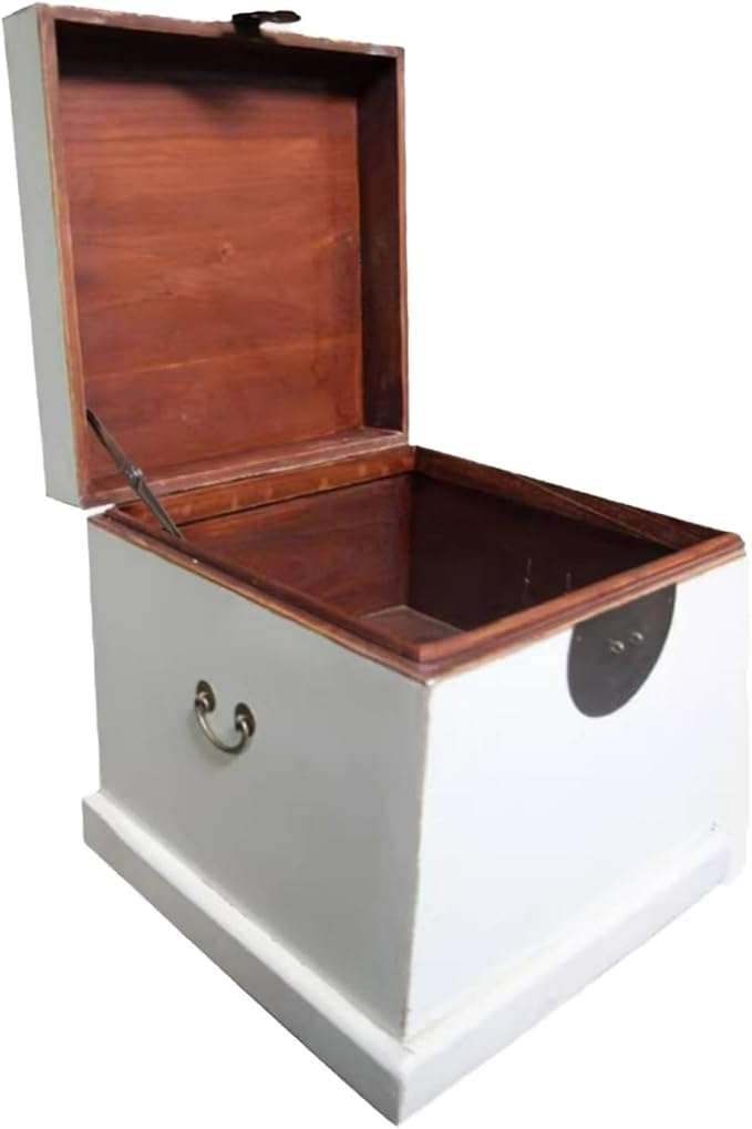 Chinese Inspired Cabinets Distressed Petite Elmwood Chinese Ming Cabinet - Image 7