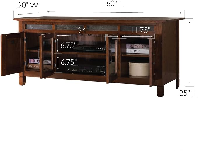 Leick Home 89360 Rustic Oak TV Stand - Image 3