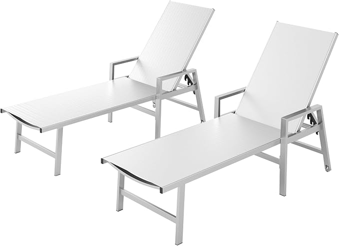 Patio Chaise Lounge Chair Outdoor Set of 2 by Vexwalx
