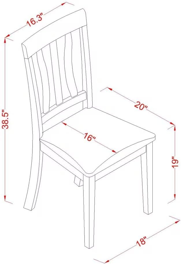 East West Furniture ANC-BLK-C Antique Dining Chairs - Image 3