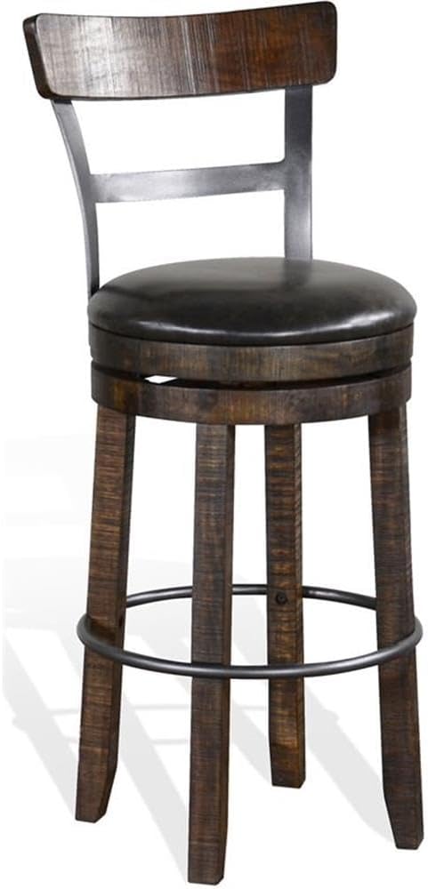 Pemberly Row Set of 3 Wood Bar Unit and 2 Swivel Barstool - Image 3
