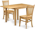 East West Furniture NDVA3-OAK-W 3 Piece Modern Dining Table Set Contains a by EastWestFurniture