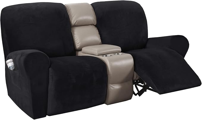 H.VERSAILTEX Velvet Stretch Recliner Couch Covers 6-Pieces Recliner Loveseat by HVERSAILTEX