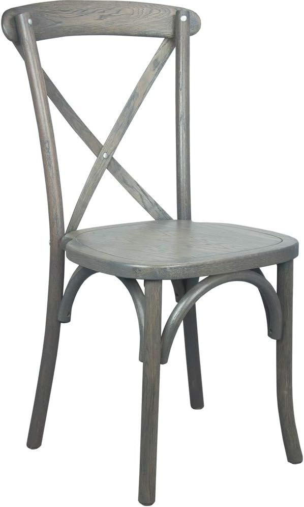 EMMA + OLIVER Grey X-Back Chair by EMMAOLIVER