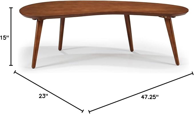 Mid Century Modern Abstract Shaped Coffee Table/Solid Wood/White Finish - Image 3