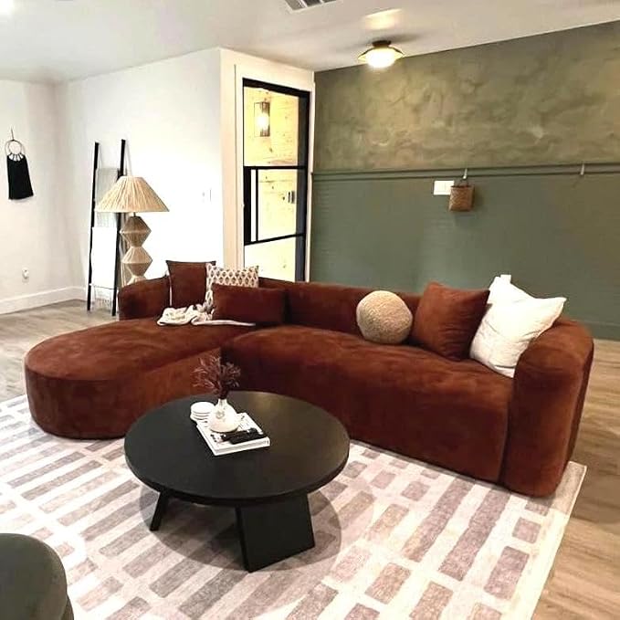Acanva Luxury Modern Tight Curved Back Velvet Sofa, Minimalist Style Comfy Couch - Image 4