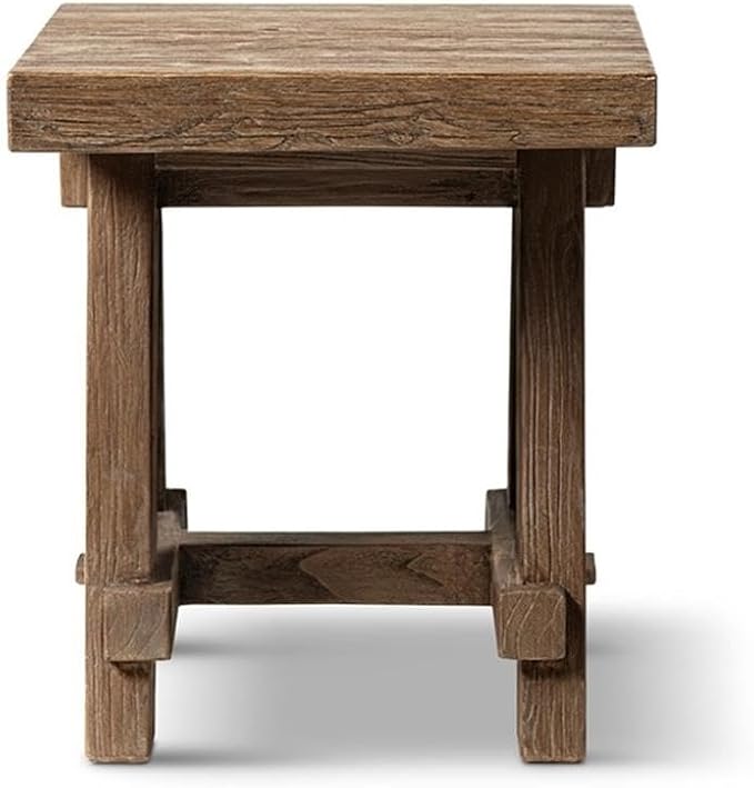 Pemberly Row 18 in Square Reclaimed Elm Side Table, Medium-Dark Brown Finish - Image 4