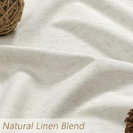Guken Cream 100% Blackout Curtains 98 Inch Length 2 Panels Set - Image 3
