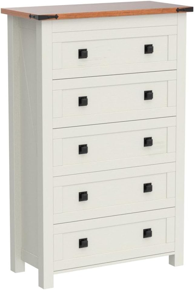 T4TREAM Farmhouse 5 Drawers Dresser Chests - Image 4