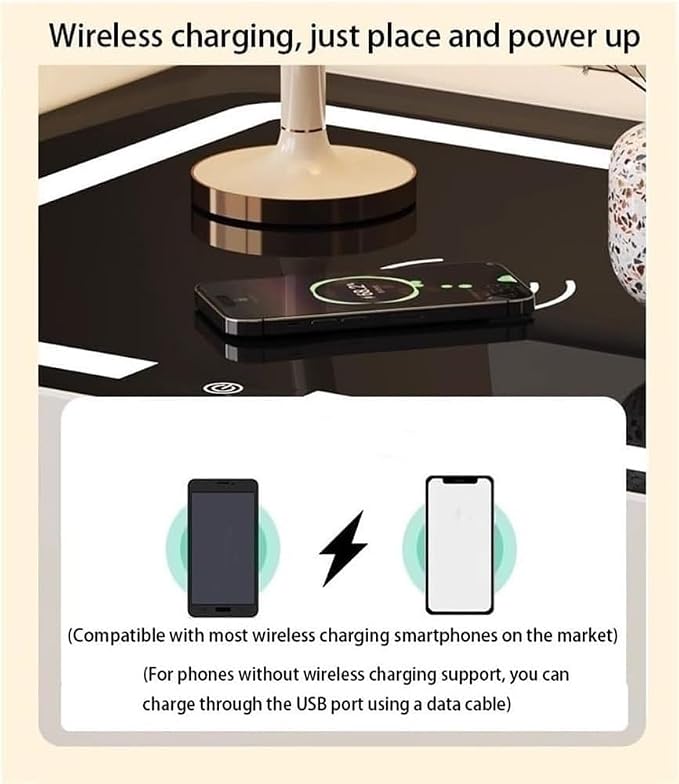 Smart Nightstand with Wireless Charging and Touch Sensing, Night Table Bedside - Image 5