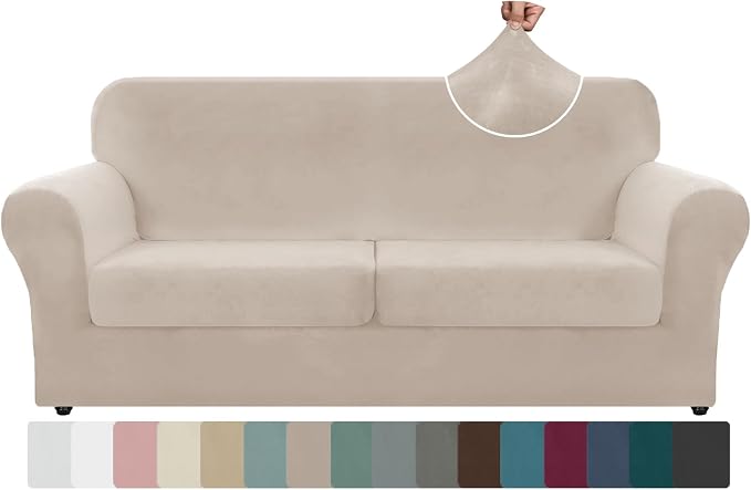 ZNSAYOTX Oversized Velvet 3 Piece Couch Cover by ZNSAYOTX