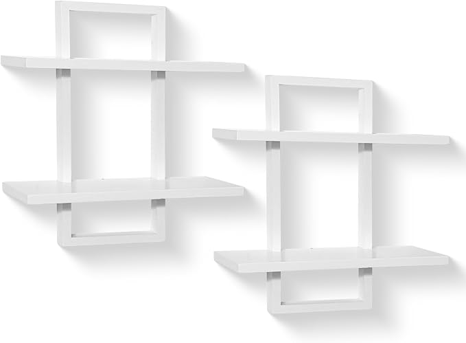 PHOENANCEE Floating Shelves for Wall, Display Hanging Shelf Set of 2, Modern by PHOENANCEE