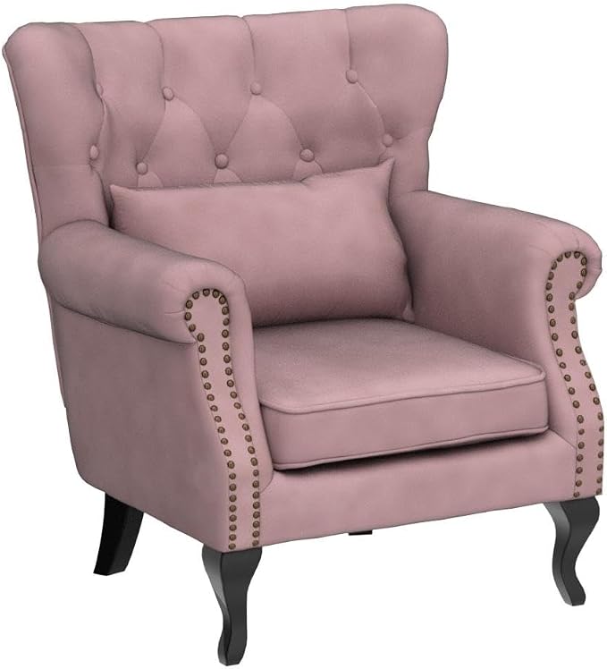 Mid Century Modern Accent Chair Upholstered Armchair Comfy Velvet Fabric Single - Image 5