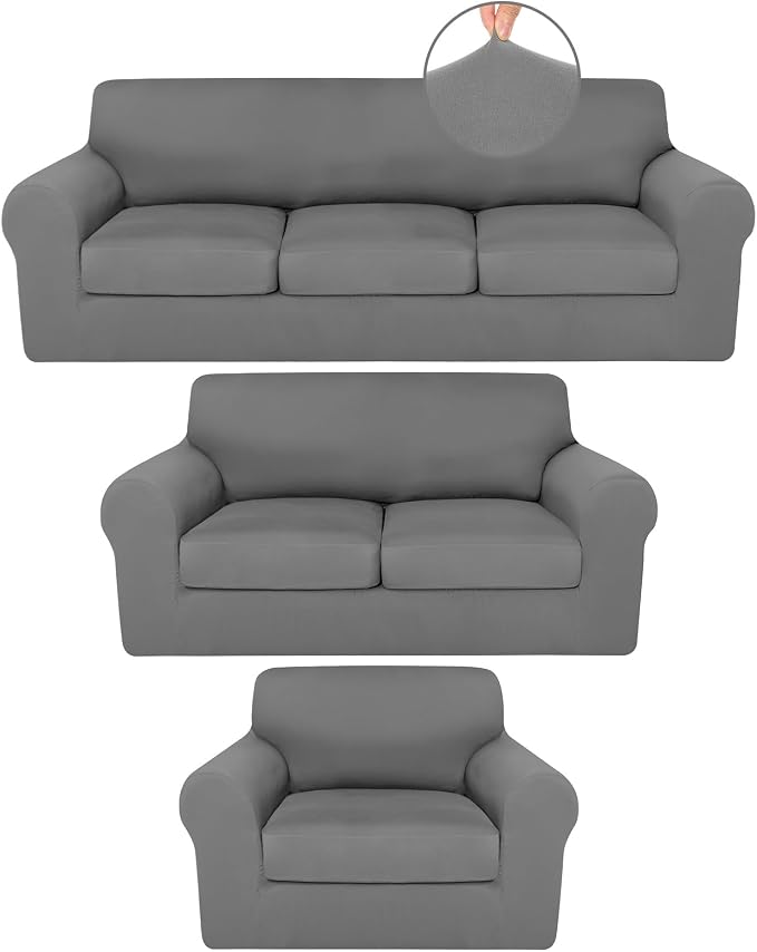 HunnmingRe Sofa Covers for 3 Cushion Couch Stretch Sofa and Loveseat Covers Set by HunnmingRe