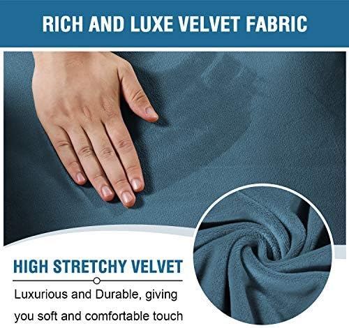 H.VERSAILTEX Velvet Stretch Recliner Couch Covers 4-Pieces Style Recliner Chair - Image 3
