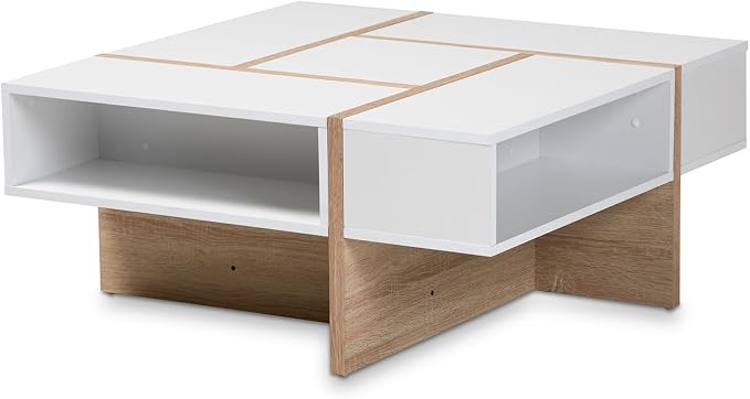 HomeStock White and Oak Coffee Table - Image 2