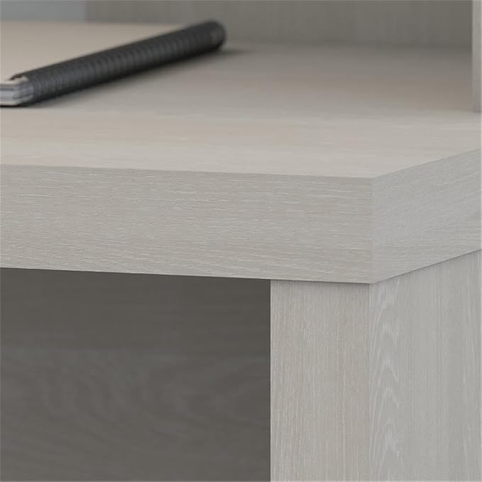 Bush Business Furniture Echo L Shaped Bow Front Office Desk in Gray Sand - Image 5
