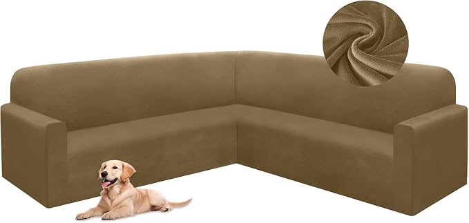 HDCAXKJ Corner Sectional Couch Covers Velvet Stretch L Shape Sofa Cover Soft by HDCAXKJ