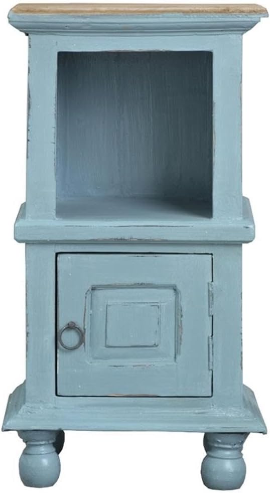 Sunset Trading Cottage Coastal Wood Table in Two Tone Beach Blue and Brown - Image 2