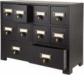 Apothecary Cabinet with 10 Drawers & Labels Rustic Library Card Catalog Cabinet by PACKGILO