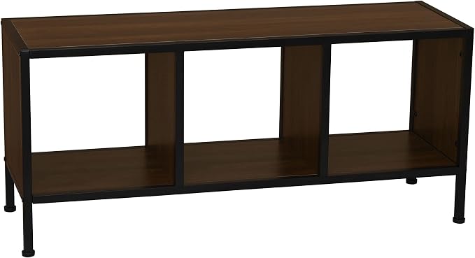 Household Essentials Jamestown Square Cubby TV Stand in Walnut Wood Grain by HouseholdEssentials