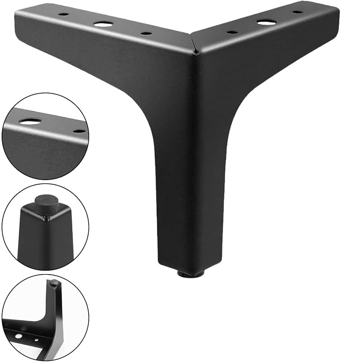AODIOU Furniture Legs Metal feet: Couch Legs 6 Inch Sofa Cabinet Legs - Image 5