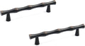 2PCS Bamboo Zinc Alloy Cabinet Handles, 3.8 Inch Hole Distance Black and Red by Tighall