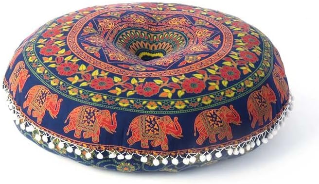 Mandala Floor Pillow Cover Meditation Cushion Seating Throw Hippie Round - Image 6