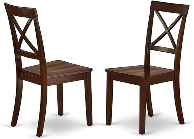 East West Furniture DLBO3-MAH-W 3 Piece Modern Dining Table Set Contains a - Image 4