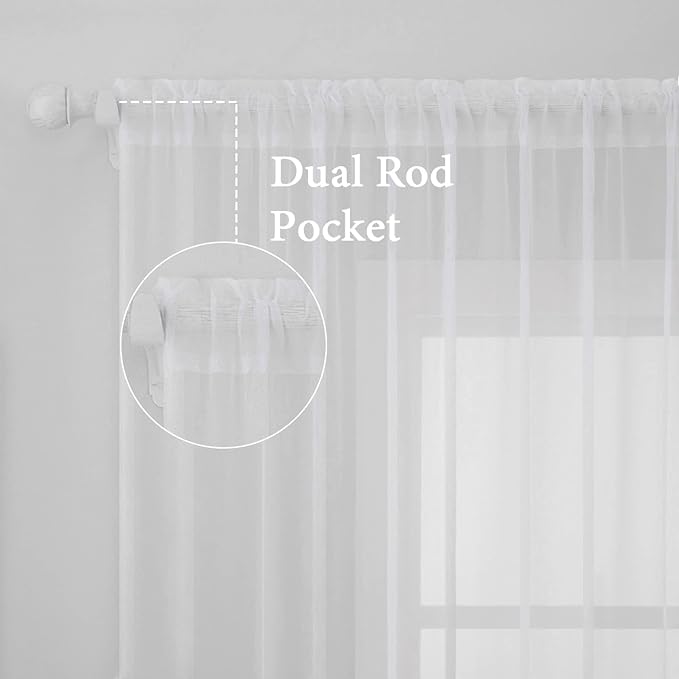 MIULEE White Window Sheer Curtains - Image 3