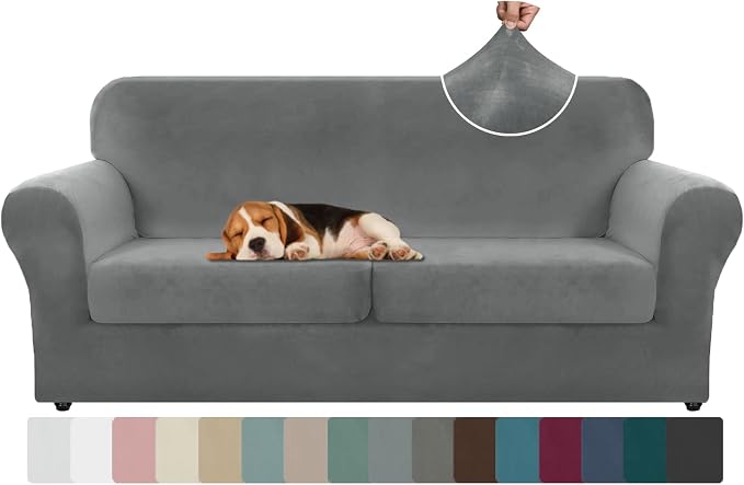 ZNSAYOTX Oversized Velvet 3 Piece Couch Cover by ZNSAYOTX