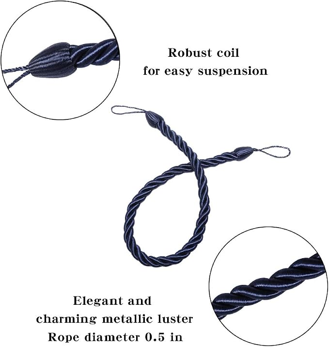 BEL AVENIR Curtain Rope Tiebacks, Drapery Rope Holdbacks - Image 2