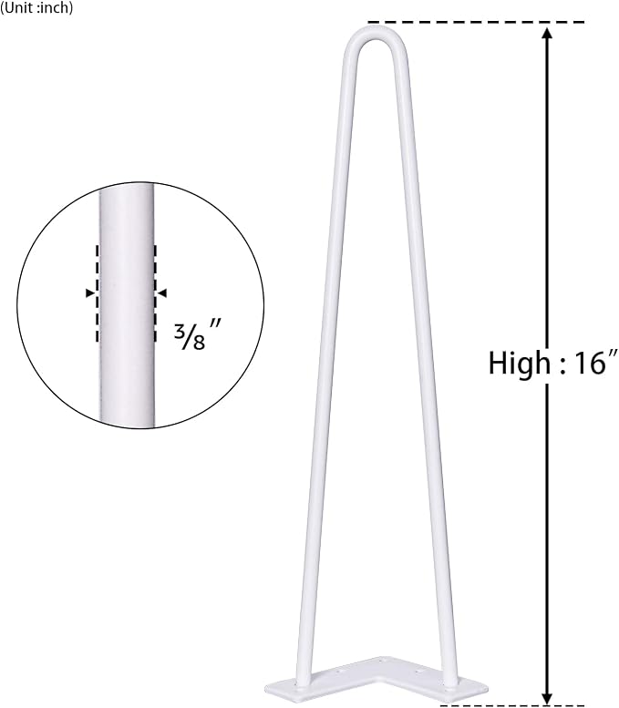 SMARTSTANDARD 16 Inch Heavy Duty Hairpin Furniture Legs, Metal Home DIY Projects - Image 8