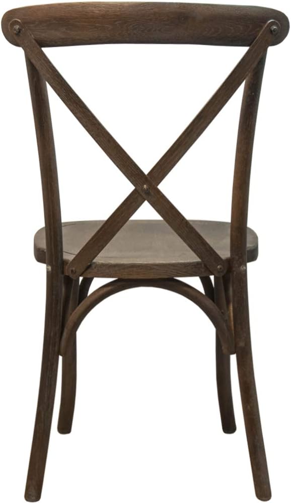 EMMA + OLIVER Gray Wash Dark Driftwood X-Back Chair - Image 3