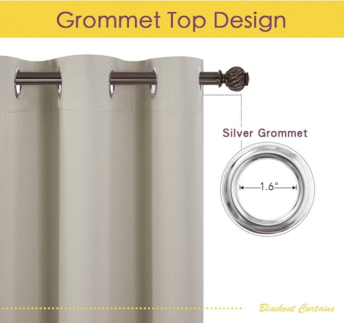 NICETOWN Thermal Insulated Narural Blackout Curtains - Image 3