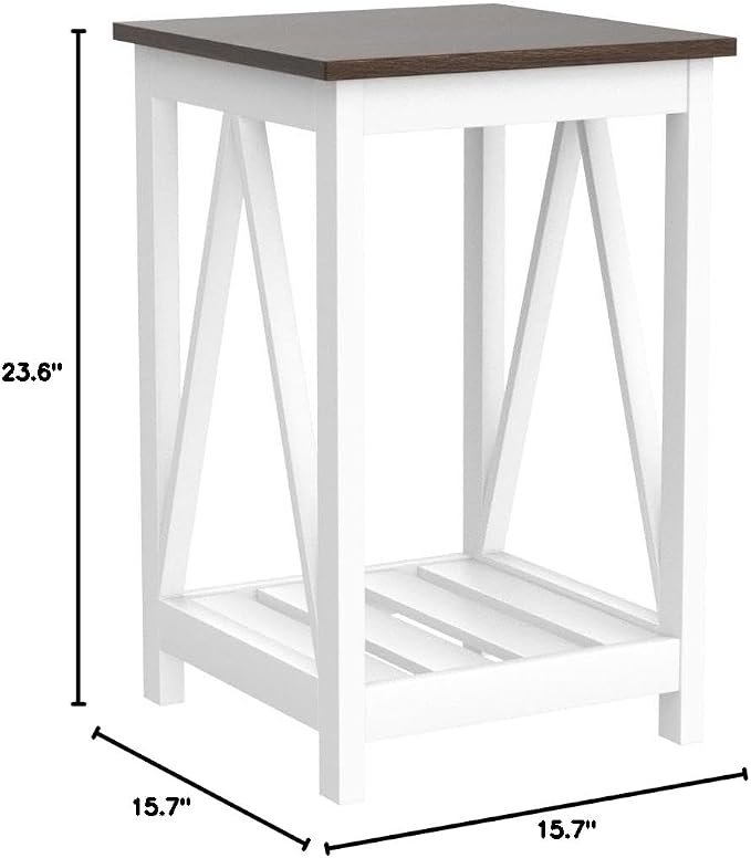 ChooChoo Farmhouse End Table, Rustic Vintage End Side Table - Image 3