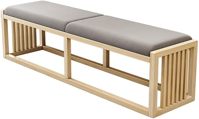 Modern Decor Bench Solid Wood New Chinese Style Bed End Stool Shoe Bench by Unknown