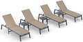Ciokea Aluminum Foldable Lounge Chairs Set of 4 by CIOKEA