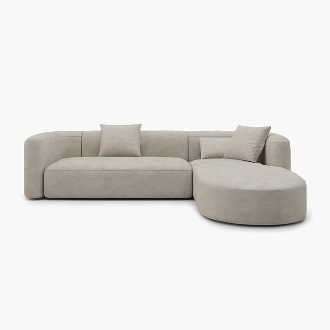 Acanva Luxury Modern Tight Curved Back Velvet Sofa, Minimalist Style Comfy Couch - Image 7