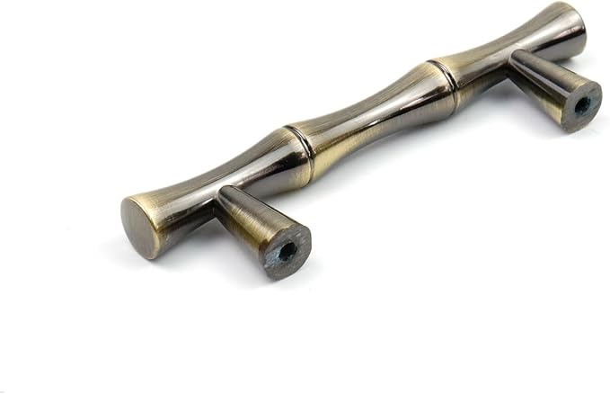 2PCS Bamboo Pull, Bronze Antique Brass Zinc Alloy Cabinet Handles, 2.5 Inch - Image 4