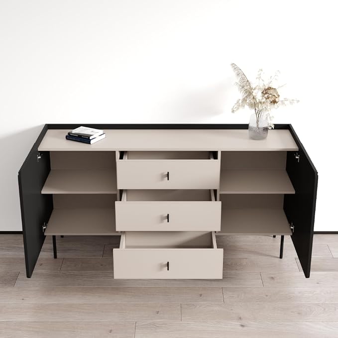 Meble Furniture Dalia 160cm x 45cm x 75cm Engineered Wood Sideboard — Cashmere - Image 5