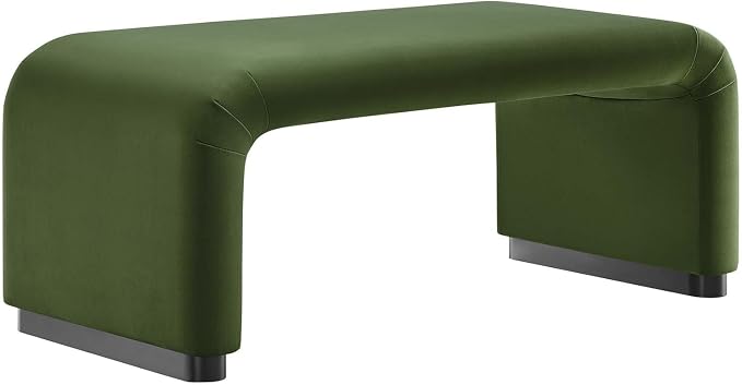 Modway EEI-6735-BLK-MOS Koda Performance Velvet Waterfall Ottoman by Modway