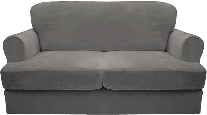 CUCRAF T Cushion Sofa Cover 3 Piece Loveseat Slipcovers, Soft Thick Velvet by CUCRAF