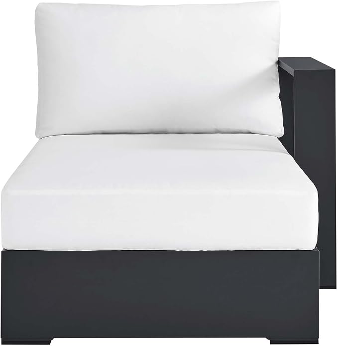 Modway Tahoe Powder-Coated Aluminum Outdoor Chaise Lounge in Gray White - Image 6