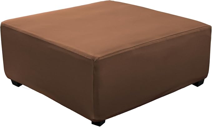 Super Stretch 40x40x15 inch Square Ottoman Cover- Soft Form Fit Ottoman Cover by UOIJAY
